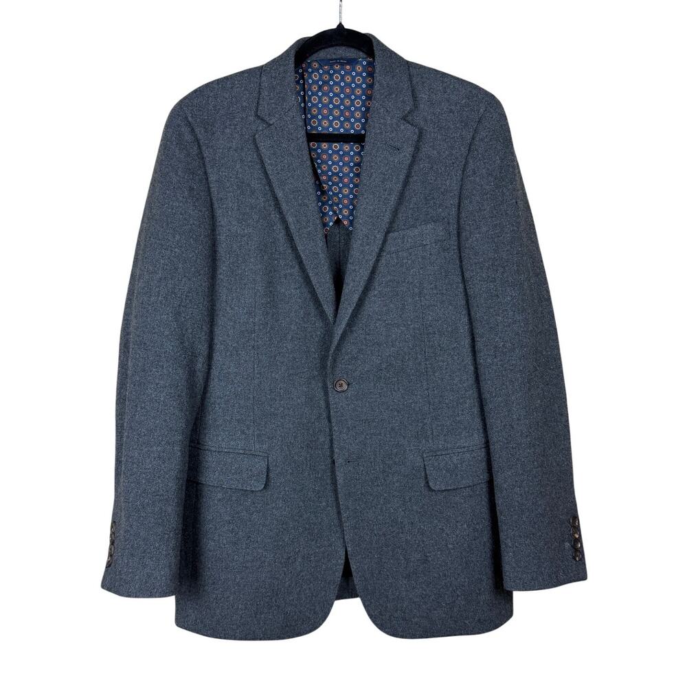 Brooks Brothers Milano 100% Wool Gray Blazer Suit Jacket Size 41 Long *Flaw